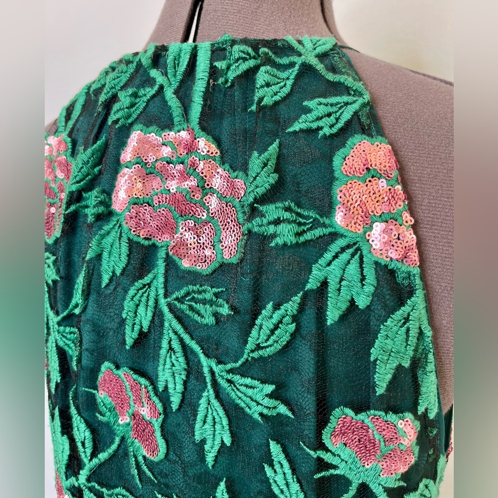 Belle Badgley Mischka Green Pink Sundress - Picture 5 of 11